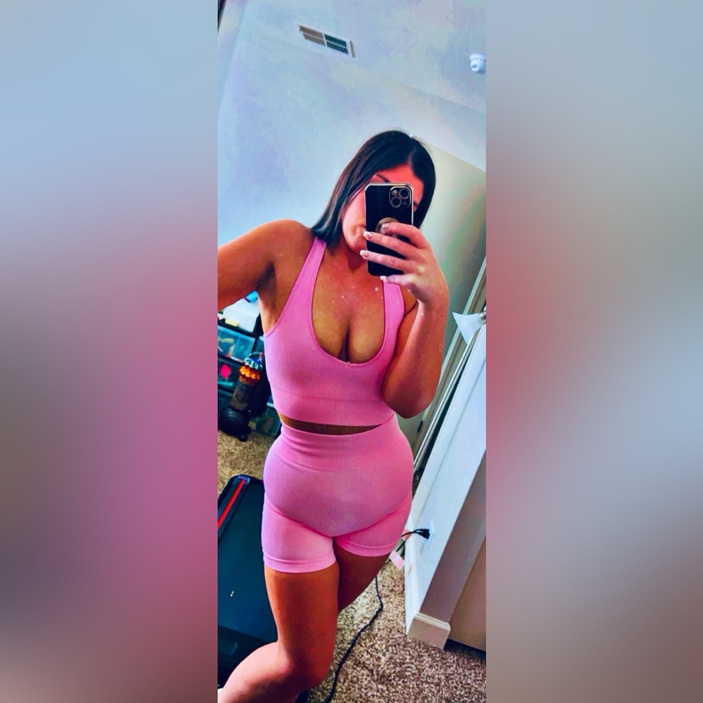 Pink matching workout set